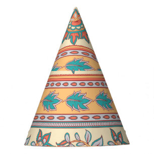 Gorro De Fiesta Patrón sin problemas de las fronteras florales ind