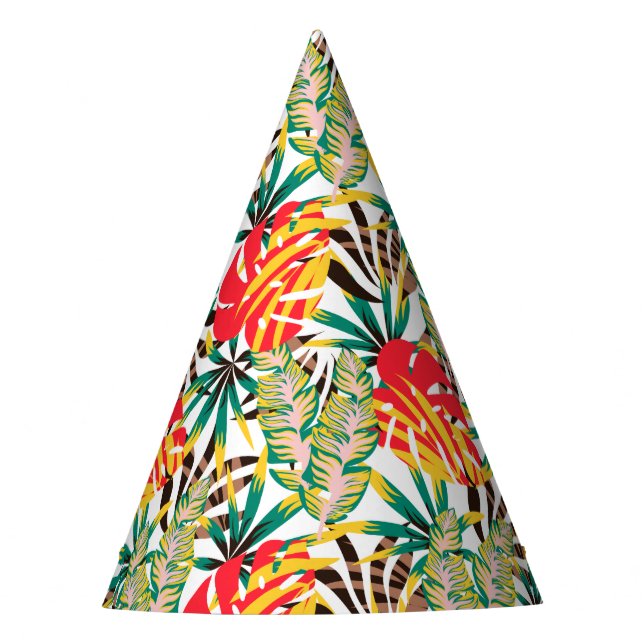 Gorro De Fiesta Patrón tropical brillante (Anverso)