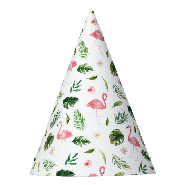 Gorro De Fiesta Patrón tropical de flamenco acuático (Anverso)
