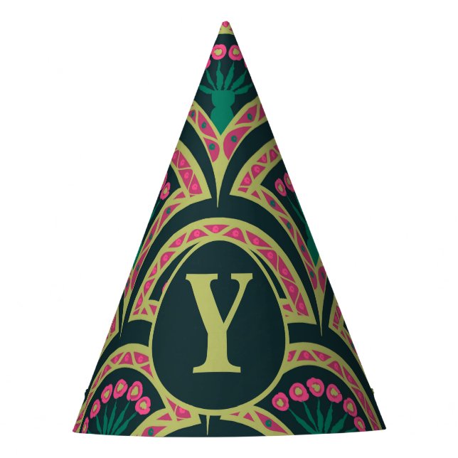 Gorro De Fiesta patrón verde en forma de cáscara (Anverso)