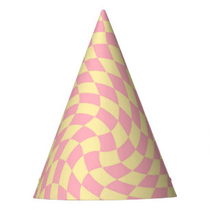 Gorro De Fiesta Peach Retro Pastel y Yellow Checkpoint