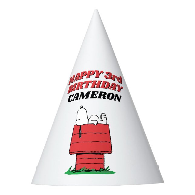 Gorro De Fiesta Peanuts Snoopy Dog House Birthday Party Hat (Anverso)