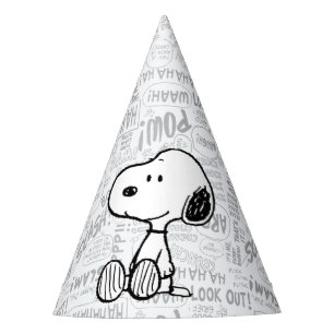 Gorro De Fiesta PEANUTS   Snoopy on Black White Comics