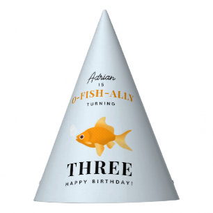 Gorro De Fiesta Peces de Oro Cuidados Nadando Niños Cumpleaños Fie