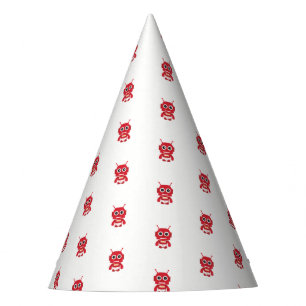 Gorro De Fiesta Pequeño robot retro rojo