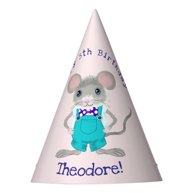 Gorro De Fiesta Pequeño y elegante personalizado de ratón Aniversa (Anverso)