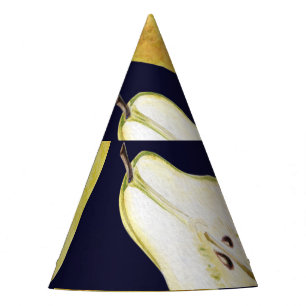 Gorro De Fiesta pera madura, fondo negro, arte de jardín
