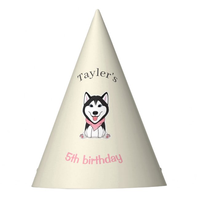 Gorro De Fiesta Perro blanco y negro sin cáscara (Anverso)