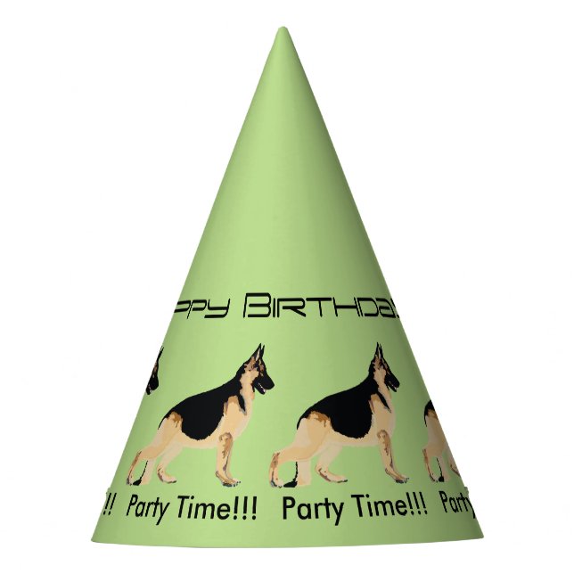 Gorro De Fiesta Perro de pastor alemán - cumpleaños (Anverso)