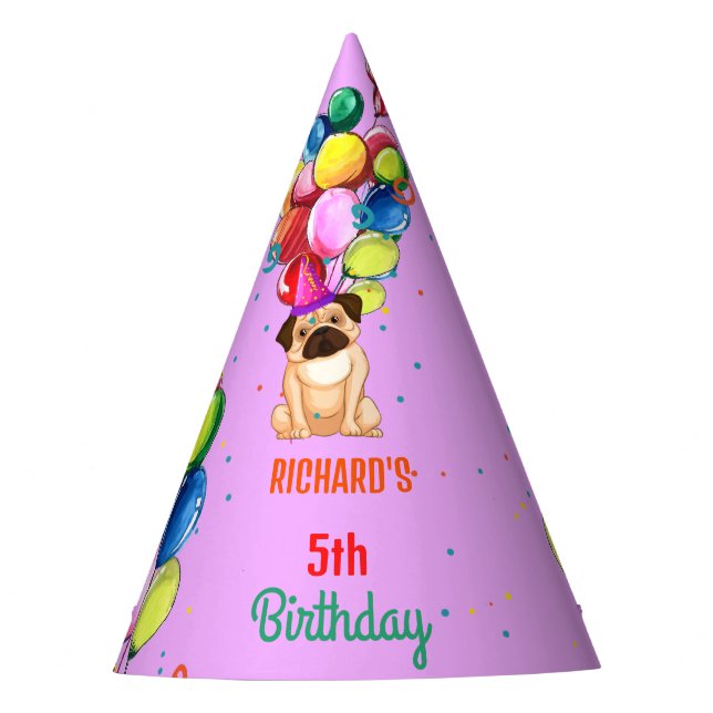 Gorro De Fiesta Perro lindo cachorro fiesta de cumpleaños de un ni (Anverso)