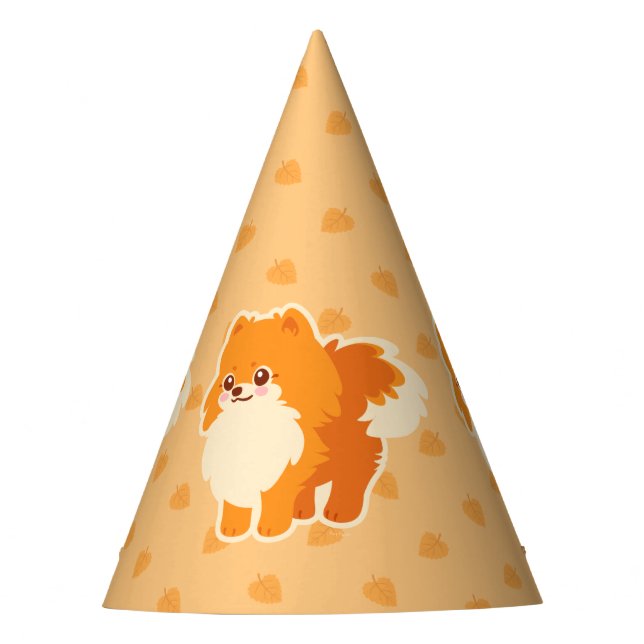 Gorro De Fiesta Perro lindo Kawaii Pomeranian (Anverso)