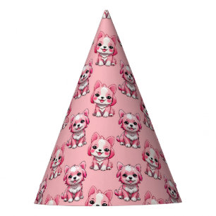 Gorro De Fiesta Perros rosados lindos