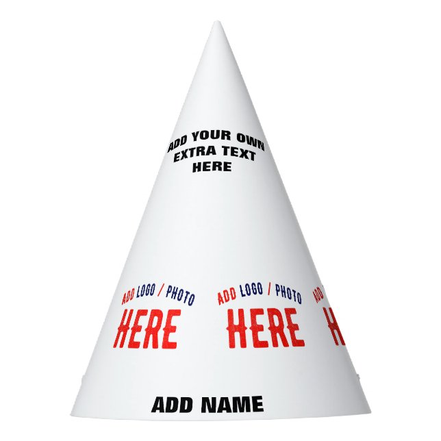 GORRO DE FIESTA PERSONALIZABLE MODERNO ESTILO BLANCO VERIFICADO MA (Anverso)