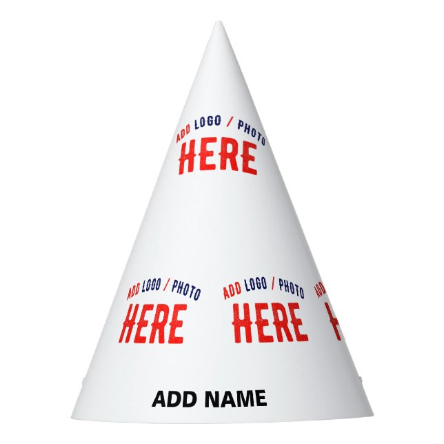 GORRO DE FIESTA PERSONALIZABLE MODERNO ESTILO BLANCO VERIFICADO MA (Anverso)