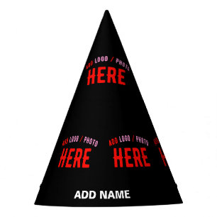 GORRO DE FIESTA PERSONALIZABLE MODERNO ESTILO NEGRO VERIFICADO MAR