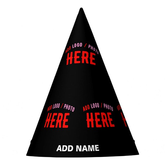GORRO DE FIESTA PERSONALIZABLE MODERNO ESTILO NEGRO VERIFICADO MAR (Anverso)