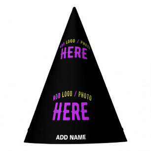 GORRO DE FIESTA PERSONALIZABLE MODERNO ESTILO NEGRO VERIFICADO MAR