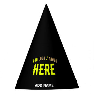 GORRO DE FIESTA PERSONALIZABLE MODERNO ESTILO NEGRO VERIFICADO MAR