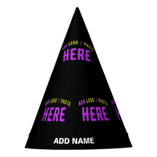 GORRO DE FIESTA PERSONALIZABLE MODERNO ESTILO NEGRO VERIFICADO MAR