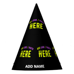 GORRO DE FIESTA PERSONALIZABLE MODERNO ESTILO NEGRO VERIFICADO MAR