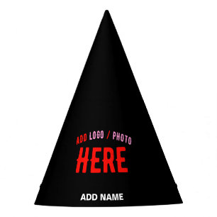 GORRO DE FIESTA PERSONALIZABLE MODERNO ESTILO NEGRO VERIFICADO MAR