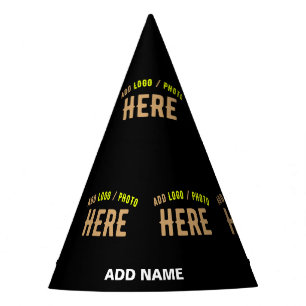 GORRO DE FIESTA PERSONALIZABLE MODERNO ESTILO NEGRO VERIFICADO MAR