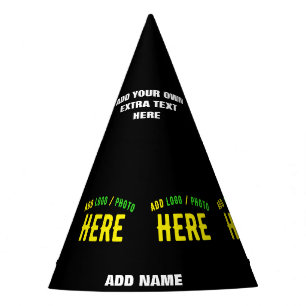 GORRO DE FIESTA PERSONALIZABLE MODERNO ESTILO NEGRO VERIFICADO MAR