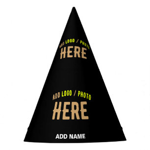 GORRO DE FIESTA PERSONALIZABLE MODERNO ESTILO NEGRO VERIFICADO MAR