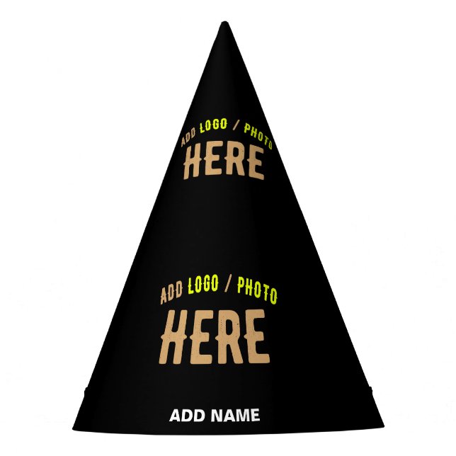 GORRO DE FIESTA PERSONALIZABLE MODERNO ESTILO NEGRO VERIFICADO MAR (Anverso)