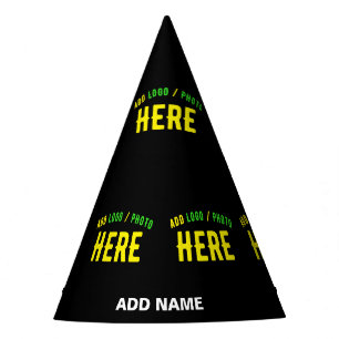 GORRO DE FIESTA PERSONALIZABLE MODERNO ESTILO NEGRO VERIFICADO MAR