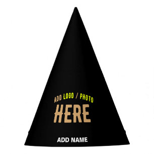 GORRO DE FIESTA PERSONALIZABLE MODERNO ESTILO NEGRO VERIFICADO MAR
