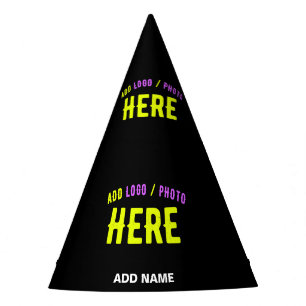 GORRO DE FIESTA PERSONALIZABLE MODERNO ESTILO NEGRO VERIFICADO MAR