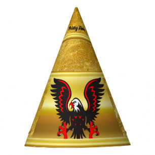 Gorro De Fiesta Personalizado Águila negra y roja con textura de R