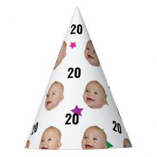 Gorro De Fiesta Personalizado Cara 10.º 20.º 30.º 40.º 50.º cumple