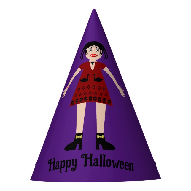 Gorro De Fiesta Personalizado de la Dama del Vampiro Gótico de Hal (Anverso)
