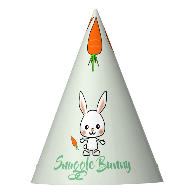 Gorro De Fiesta Personalizado de Snuggle Bunny Kawaii (Anverso)