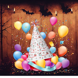 Gorro De Fiesta Personalizado del tema del fantasma del Pastel Cut