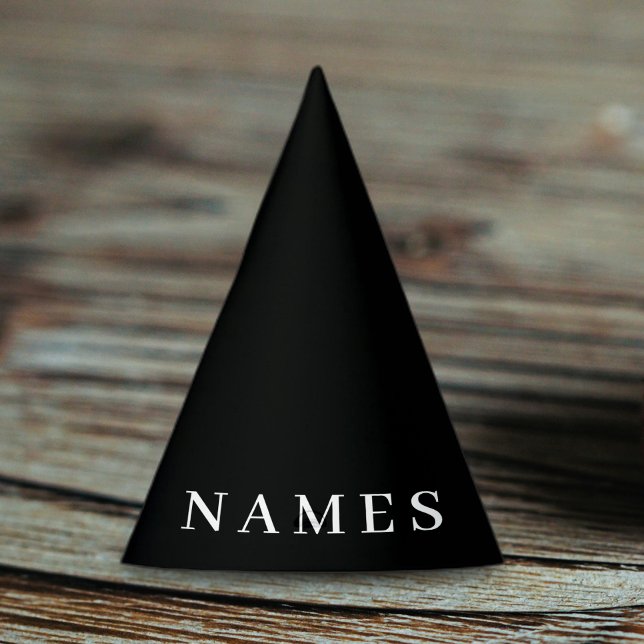 Gorro De Fiesta Personalizado negro simple Añadir su nombre elegan (Subido por el creador)