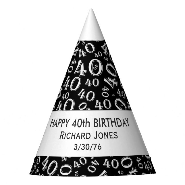 Gorro De Fiesta Personalizar: Tema de los 40 años en la colina (Anverso)