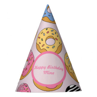 Gorro De Fiesta Personalized Donut-Themed Birthday Cone