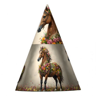 Gorro De Fiesta Pétalos Y Canteras: Jardín De Fantasía De Caballos