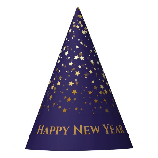 Gorro De Fiesta Petite Golden Stars feliz Año Nuevo Gorra-morado (Anverso)