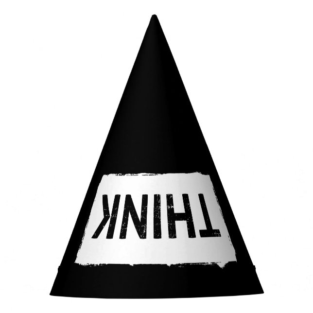 Gorro De Fiesta PIENSA... Graciosa tipografía estúpida de Nerdy (Anverso)