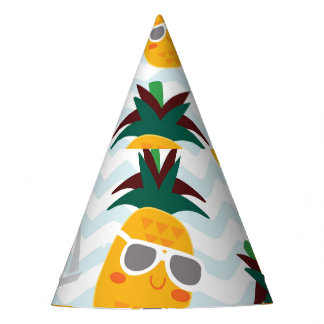 Gorro De Fiesta Piñas, bote: lindo patrón oceánico.