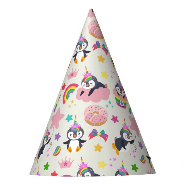 Gorro De Fiesta Pinguim Unicórnio (Anverso)