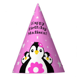 Gorro De Fiesta Pingüinos Chicas de cumpleaños felices