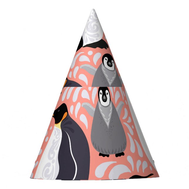 Gorro De Fiesta Pingüinos emperadores, costillas, estampado decora (Anverso)
