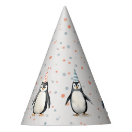 Gorro De Fiesta Pingüinos fiestas, acuarela, cumpleaños de niños