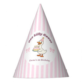Gorro De Fiesta Pink Bow One Silly Goose Girl 1st Birthday Party