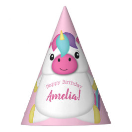 Gorro De Fiesta Pink de la fiesta de cumpleaños de Unicorn